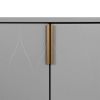 Wooden Living Room Console Table Grey Carved Pattern Door Panel with 2 Doors