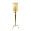 DecMode Gold Aluminum Single Candle Hurricane Lamp