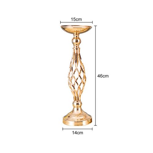 Gold/ Silver Flowers Vases Candle Rack Stand Holders Wedding Decor Road Lead Floral Bouquet Party Props Table Centerpiece Pillar