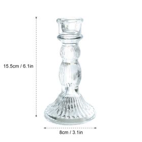 Wedding Centerpiece Candle Holders Candlestick Glass Candle Holder Romantic Wedding Centerpieces For Tables Wedding Home Decor (Color: 15.5x8cm)