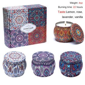 Chrstmas Gifts Vintage Scented Candles Set Flower Jar Candle Fragrance Soy Wax Natural Candle With Tin Can Wedding Birthday Home (Color: Set A-4PCS)