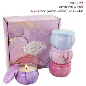 Chrstmas Gifts Vintage Scented Candles Set Flower Jar Candle Fragrance Soy Wax Natural Candle With Tin Can Wedding Birthday Home (Color: Set C-4PCS)