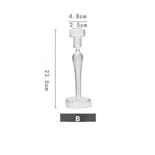 Vintage Glass French Style Candlestick Crystal Glass Candle Holders Simple Wedding Romantic Candlelight Dinner Home Decoration