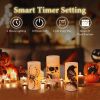 3 Pack Halloween Flameless Candle Lamp with Timer Setting Battery Operated Warm Orange Light Candles for Halloween Party Decoration Spider Crow Skull
